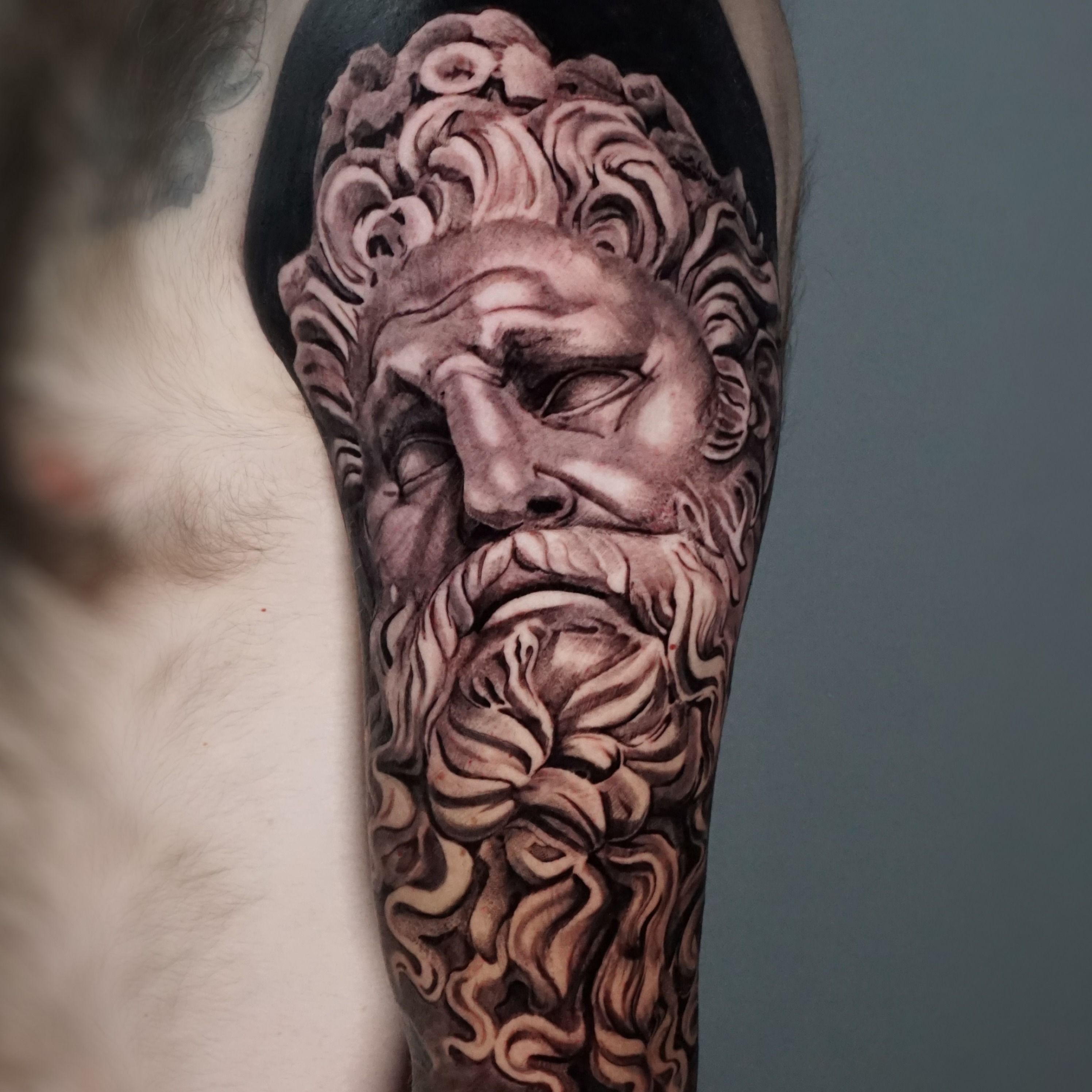 Tattoo uploaded by Alo Loco Tattoo • Portrait of Odin, Viking God of War in  black and grey realism, London, UK