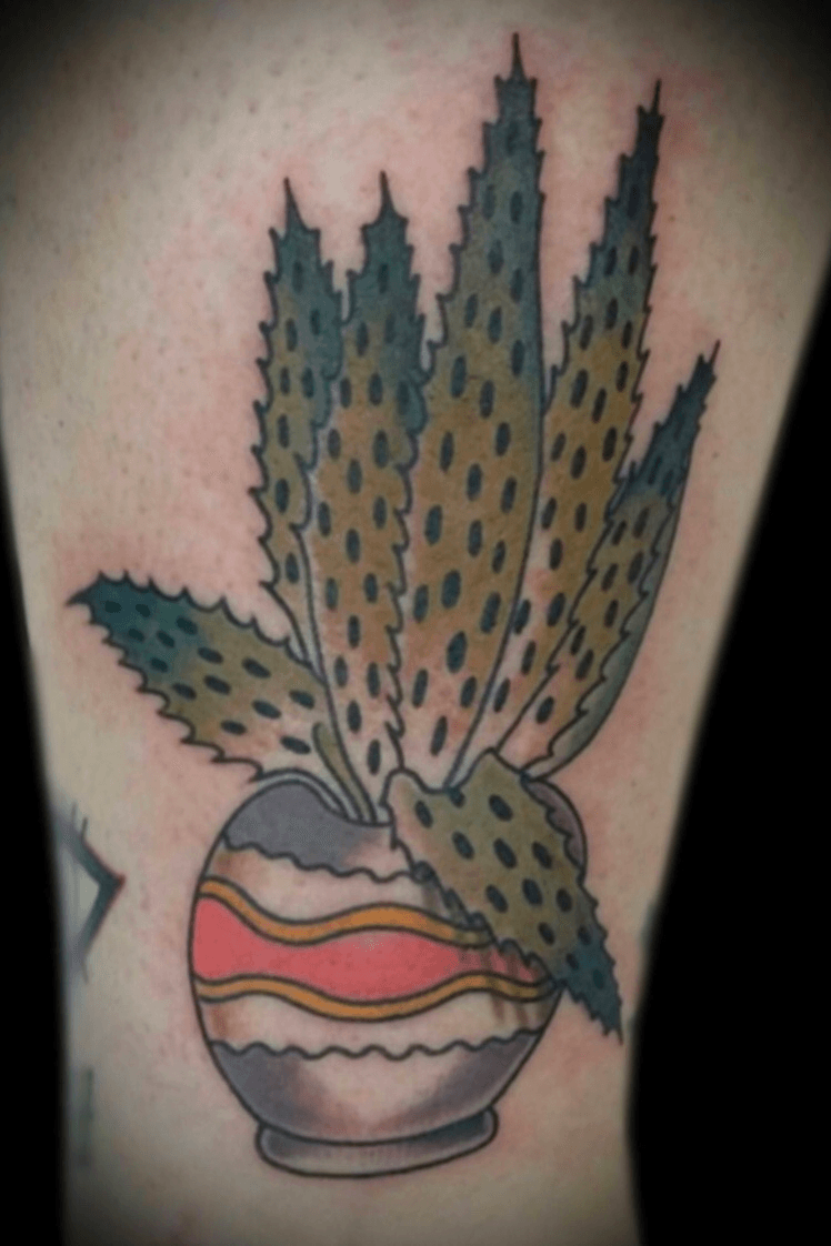 Aloe Flower Plant Tattoo For Girls