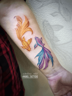 Instagram @polina_niki #tattoospb #spbtattoo #spb #fishtattoo #tattoofish #colortattoo #watercolor #watercolortattoo #tattoowatercolor #carptattoo #tattoocarp #niki_tattoo