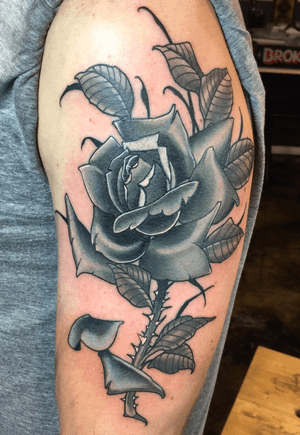 Black and grey rose. Done freehand. 