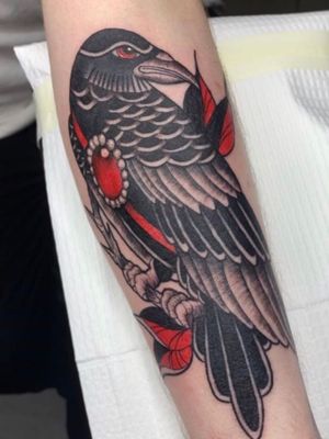 #raven tattoo by Szabla#redandblacktattoo #blacklines