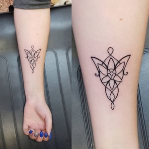 Simple linework Lord of the Rings tattoo by Jes 