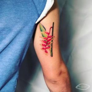 #Flower tattoo by Miko #coloredtattoo 