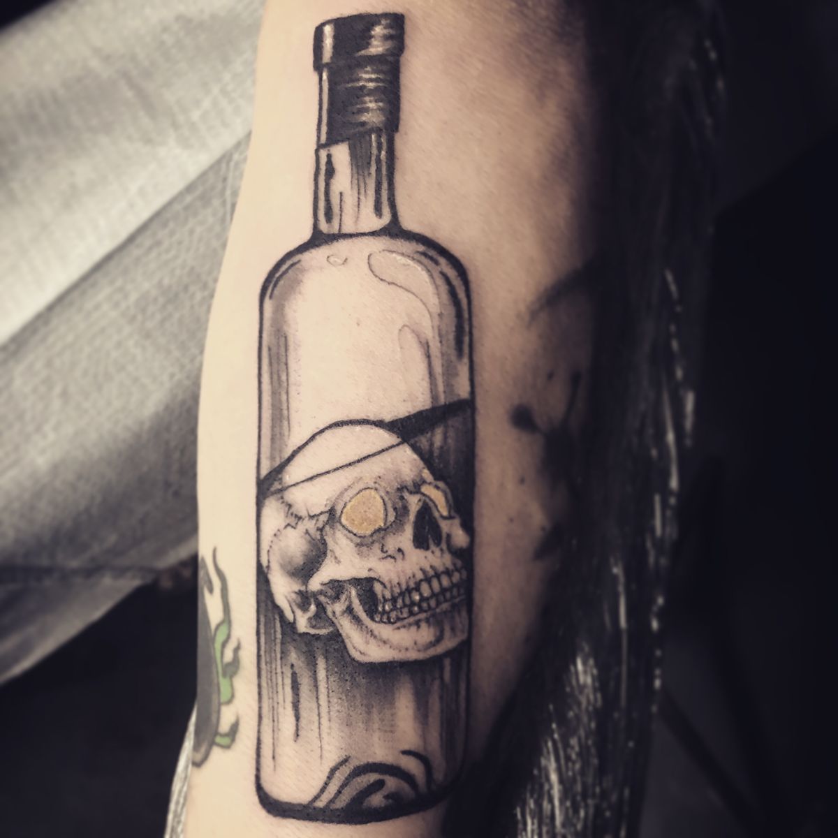 Tattoo uploaded by jme graham • Skull in a bottle • Tattoodo