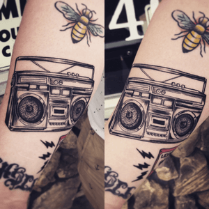 Boombox on forearm