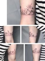 #wraparound tattoo by Miko #flowers #thinlines #blacklines