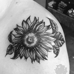 Sunflower on shoulder