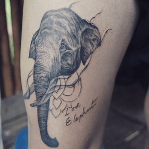 Elephant tattoo - Baan Khagee Tattoo Chiang Mai     #elephant #blackandgreytattoo #blackworktattoo #blackworkers #btattooing #Tattoodo #tatuagem #tatouage #inked #tattoochiangmai #tattooartist #tattoostudio 