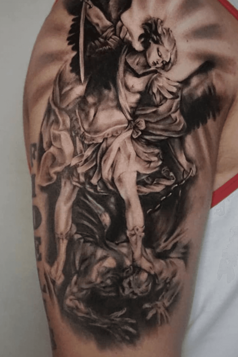 Archangel tattoo Best Tattoo Artist in India Black Poison Tattoo