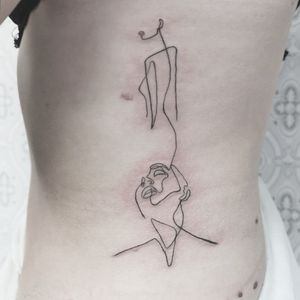Beauty and passion, silhouette tattoo