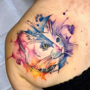 #CharbelleLopes #colorido #colorful #aquarela #watercolor #gato #cat #catlover