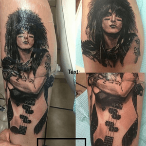 I already published the part 1 of Nikki Sixx portrait on my daughter,this is the part 2,the portrait itself was covered with dermalize as the healing process started yet