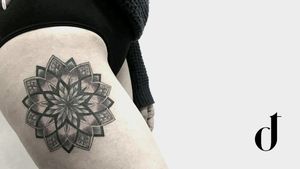 Mandala thigh tattoo made at our boutique 🖤🕉️🖤#mandala #mandalatattoo #mandalaart #thightattoo #thightats #sacredgeometry #thedottattooboutique #lovethedot 