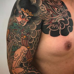 Tatuaje de manga de Koji Ichimaru #kojiichimaru #sleeve tattoos #sleeves #arm sleeves #sleeves # full sleeve # half-sleeved #tattooidea #japanese #dragon #samurai #tattooedtattoo