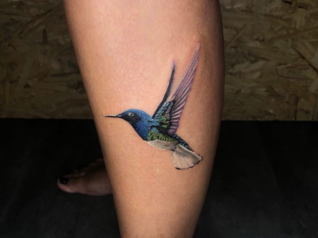 fine line mini hummingbird tattoo by Montreal tattoo artist Dylan C  Hummingbird  tattoo Bird ankle tattoo Small hummingbird tattoo