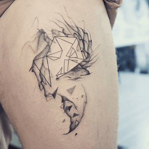 Geometric fox tattoo - Baan Khagee Tattoo Chiang Mai    #geometric #linework #smoke #blackandgrey #blackworktattoo #blackworkers #tattooart #tattooistartmag #btattooing #ChiangMai #tattooartist #tattoochiangmai #tattooartistchiangmai #tattoostudiochiangmai 