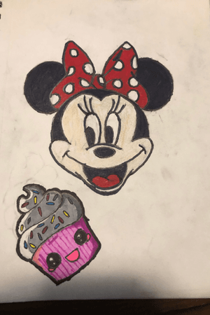 Minie mouse and shopkins cupcake