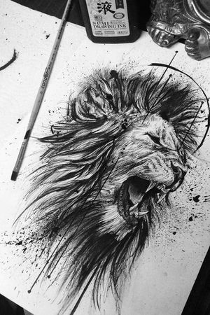 Leão tinta