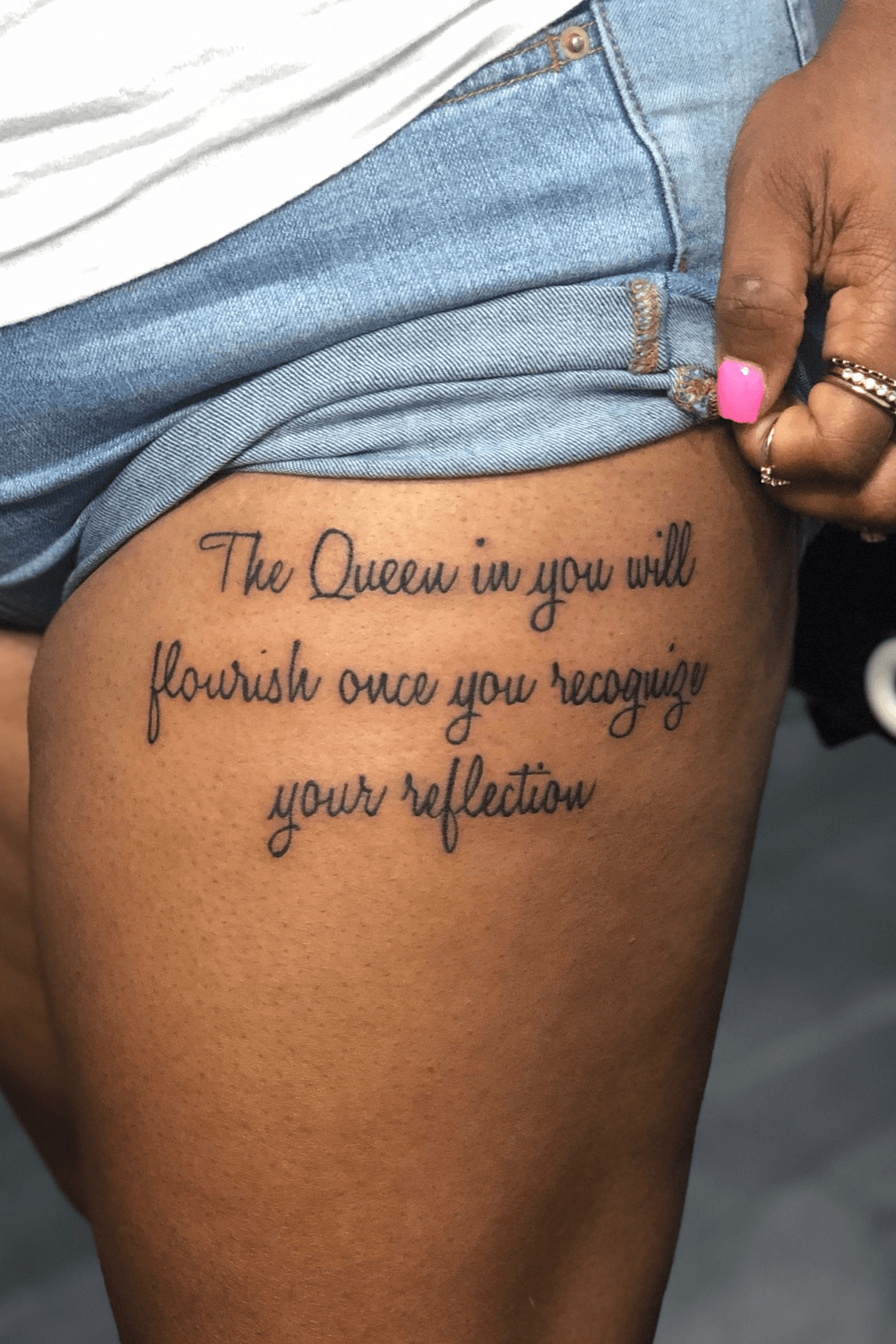 51 Excellent Wording Tattoo For Thigh  Tattoo Designs  TattoosBagcom