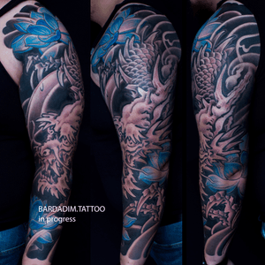 Japanese tattoo. Dragon tattoo. Bardadim tattoo studio, Brooklyn NY