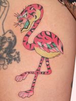 Cool tattoo by Brindi #Brindi #TattoodoApp #TattoodoApptattooartist #tattooartist #tattooart #tattooidea #inspiringtattoo #besttattoo #awesometattoo #japanese #mashup #japaneseinspired #flamingo #tiger