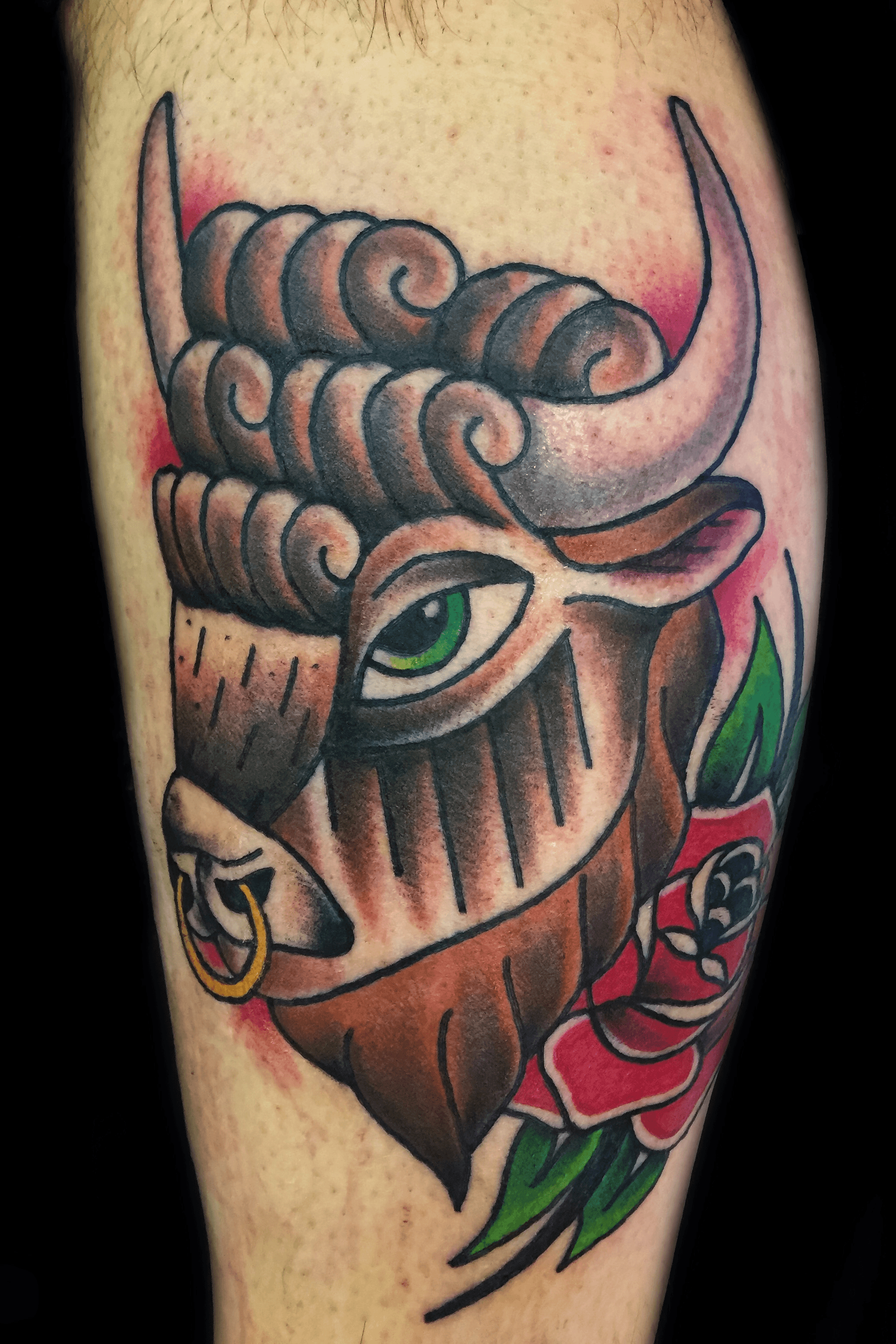 TwoHeaded Cow Tattoo On A Thigh by localbirdmom  Tattoogridnet