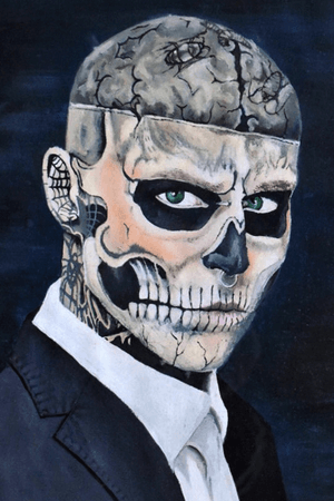 Rico the zombie boy, my first inspiration, RIP #painting #realism #skull