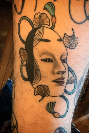 Healed and hairy Noh-mask 