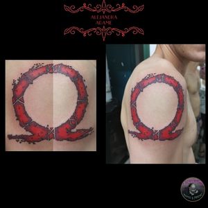 A viking snake with the omega symbol and his runes for protection...🐍 😉🐍😉🐍😉🐍😉🐍😉🐍#tattoo #tatuaje #tatouage #vikingtattoo #tatuajevikingo #tatouageviking #viking #tattoodo #tattoolover #tattoolovers #ferneyvoltaire #tattooferneyvoltaire 