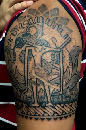 Indonesian Traditional Tribal/Family Tattoo Wayang Arjuna Motif Madura Motif Java Motif Sanskrit Motif