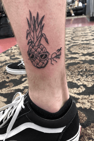 Cool pineapple done by me at Happy Dragon Tattoo in Abilene, TX. 