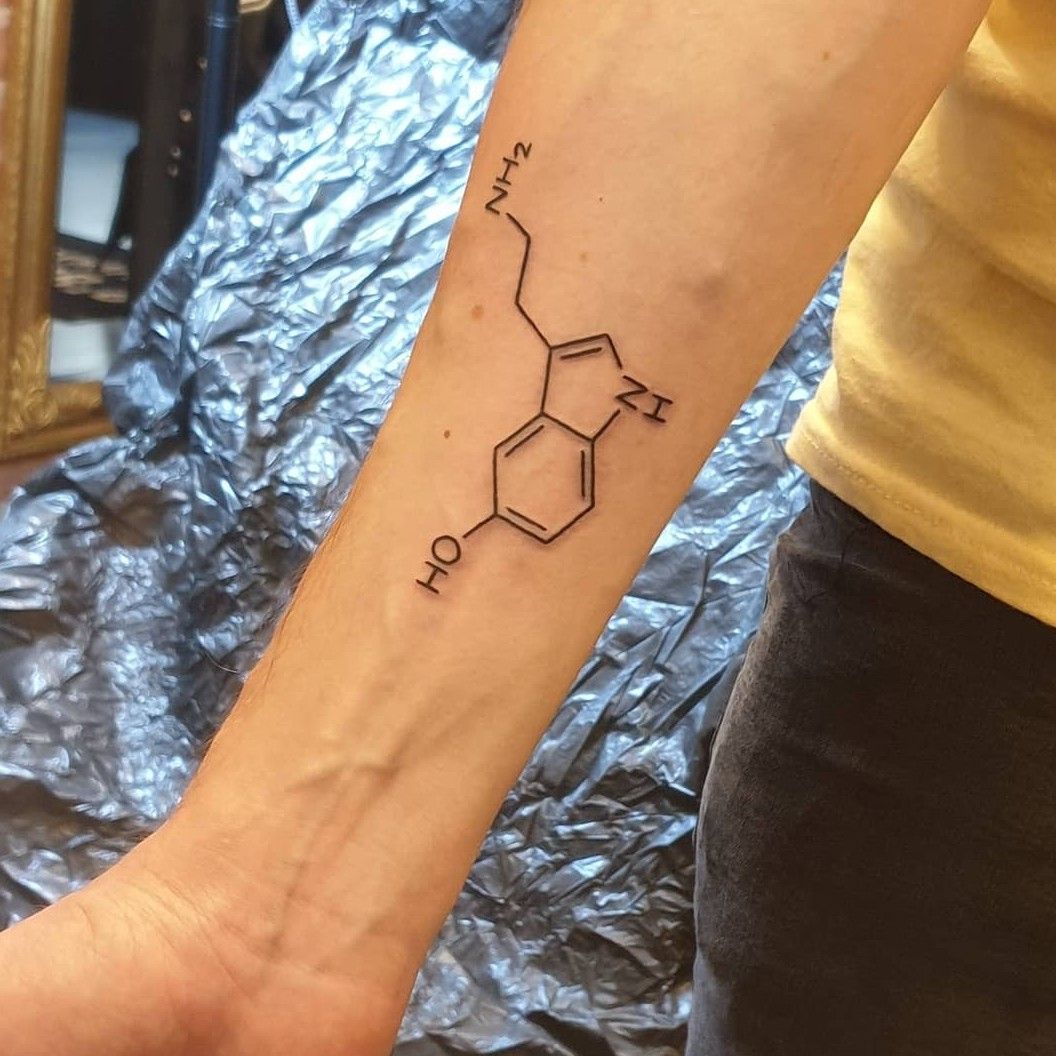 Origin Arts on Twitter Rio created and tattooed this cute Dopamine  structure based on her clients idea Keep a look out for this wonderful  clients friend who had the serotonin structure  
