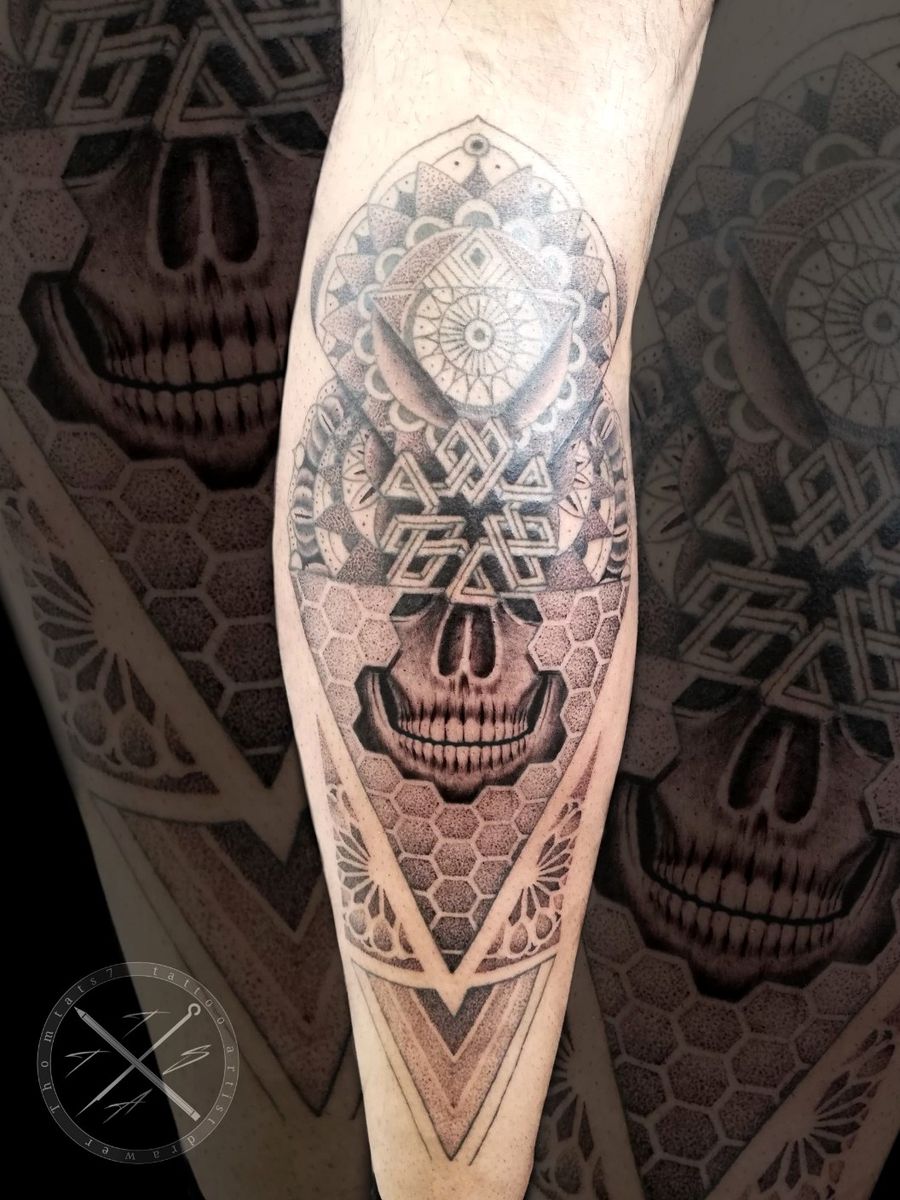 Tattoo Uploaded By Thomtats7 Finished This Piece 2 Months Ago Skull Mandala Dotwork Blackandgrey Blackandgreytattoo Intenzetattooink Fkirons Fadetheitch Stencilstuff Inkeeze Kwadron Ink Inked Inkedlife Inkedmag Tattoo