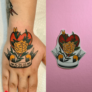 Tattoo from Watercolor Flash Painting