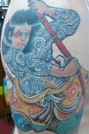 Japanese warrior with tattoos
