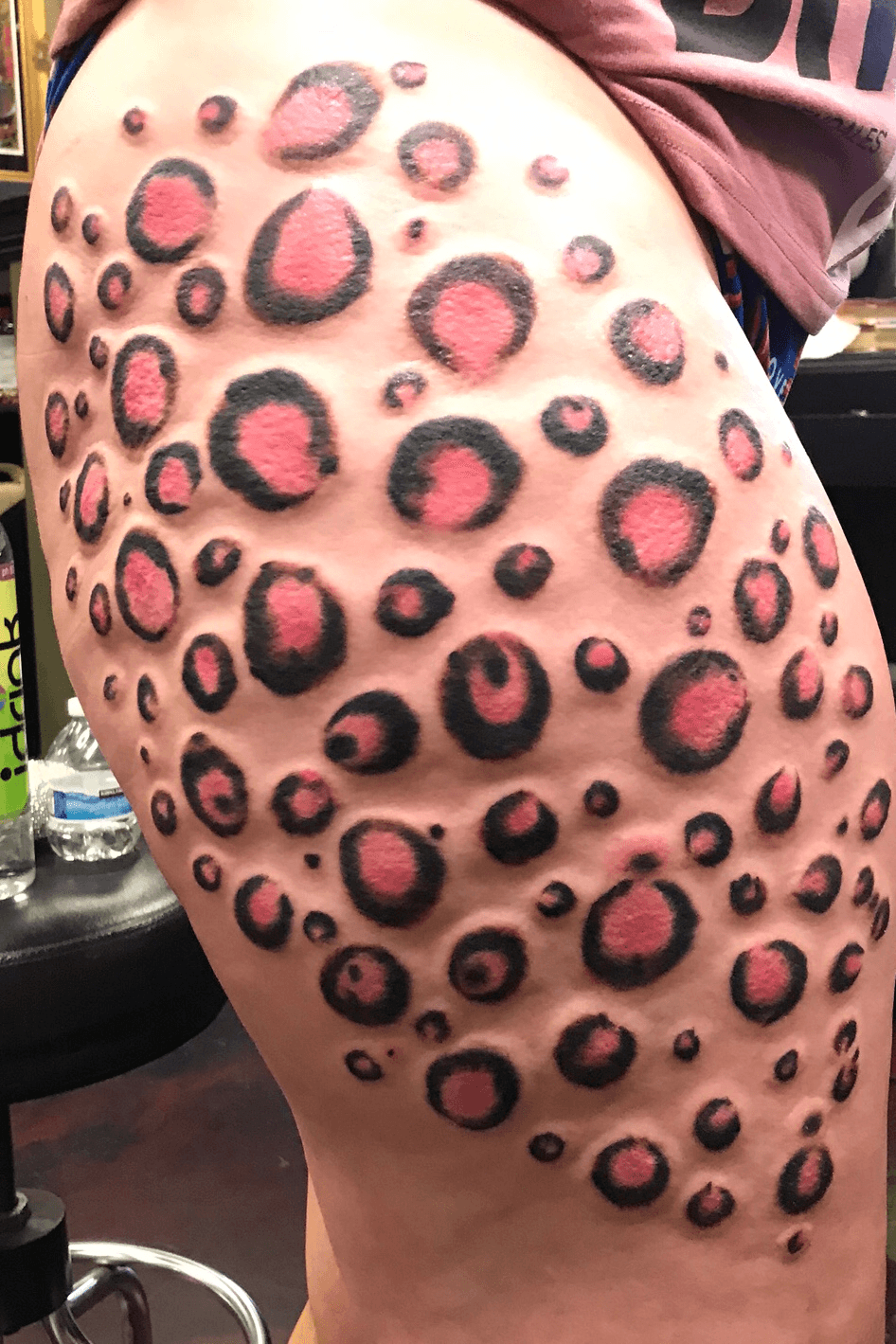 Tattoo uploaded by Cam Keane  Pink Leopard Spots upper thigh  Tattoodo