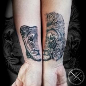 Lioness and cover up lion for a couple I did some weeks 🤙🏻 dope piece 💉🔥#lioness #lion #cover #coupletattoo #blackandgrey #blackandgreyrealism #intenzetattooink #fkirons #fadetheitch #stencilstuff #inkeeze #kwadron #ink #inked #inkedlife #inkedmag #tattoo #tattooist #tattooartist #artist #artwork #tattoooftheday #picoftheday #photooftheday #France #thomtats7 @thomtats7 