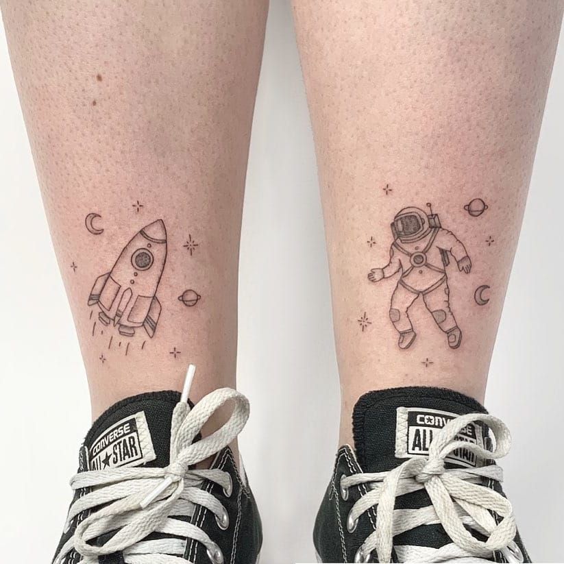 simple spaceship tattoo
