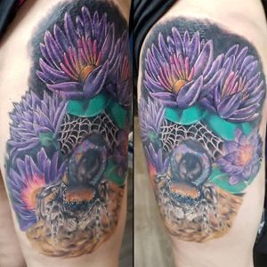 Peacock spider and floral piece (cover up) 