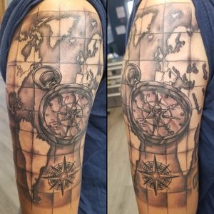 Compass and map half sleeve
