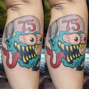 Cool monster face tattoo i did! 
