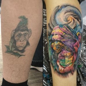 Galaxy watercolor Chimp (cover up)
