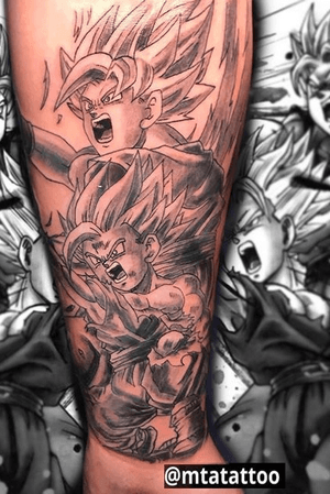 Dragonball z tattoo by mta mtatattoo #mta #mtatattoo #dbz #dragonballztattoo #goku #gohan #sketch 