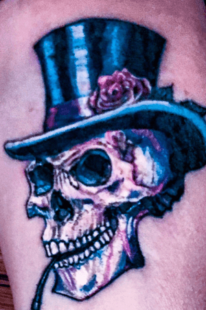 #tattoo #skull #tophat