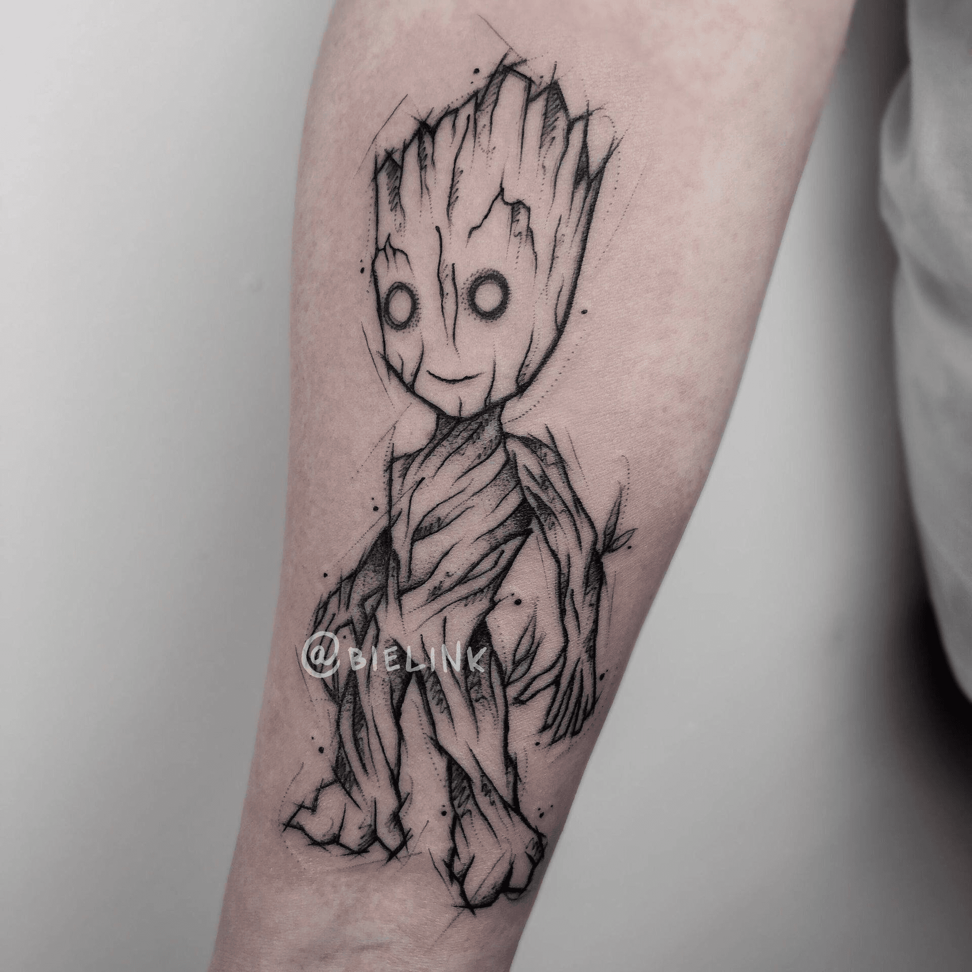 Undead Groot Tattoo Art Tim BurtonInspired Guardians of the Galaxy Design   1MM Tattoo Studio