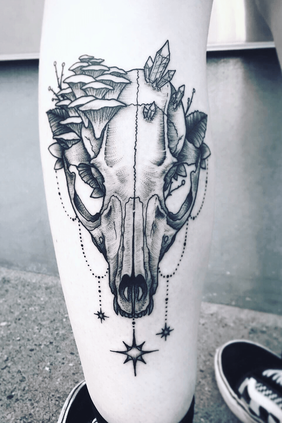 Mushroom Skull tattoo Sublimation By Owlsomedesigns  TheHungryJPEG