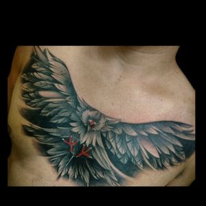 Un pajarraco de hoy.. #tattoo #inked #ink #eagle #aguila #blackandgrey #eagletattoo #aguilatattoo #luchotattoo #luchotattooer #pergamino #buenasaires 