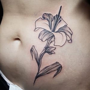 ...lily flower...from the garden to the skin... #sketchtattoo #minimal #lily #flowerstattoo #tattoo  #tattooartist #blackwork #lineworktattoo #picoftheday #tattoolife #inked #tätowierung #berlin #berlintattooartist #italian #deutschland #btattooing  #apocalypsetattoo