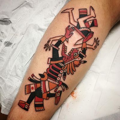 Aztec tattoo by Pandido Tattoo #pandidotattoo #Aztectattoo #Aztectattoos #Aztec #Mexican #Mesoamerica #PreColombian #ancientculture