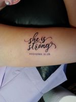 Nice little bible verse. She is strong, nice lettering, I was glad I did this one. Strong lettering.